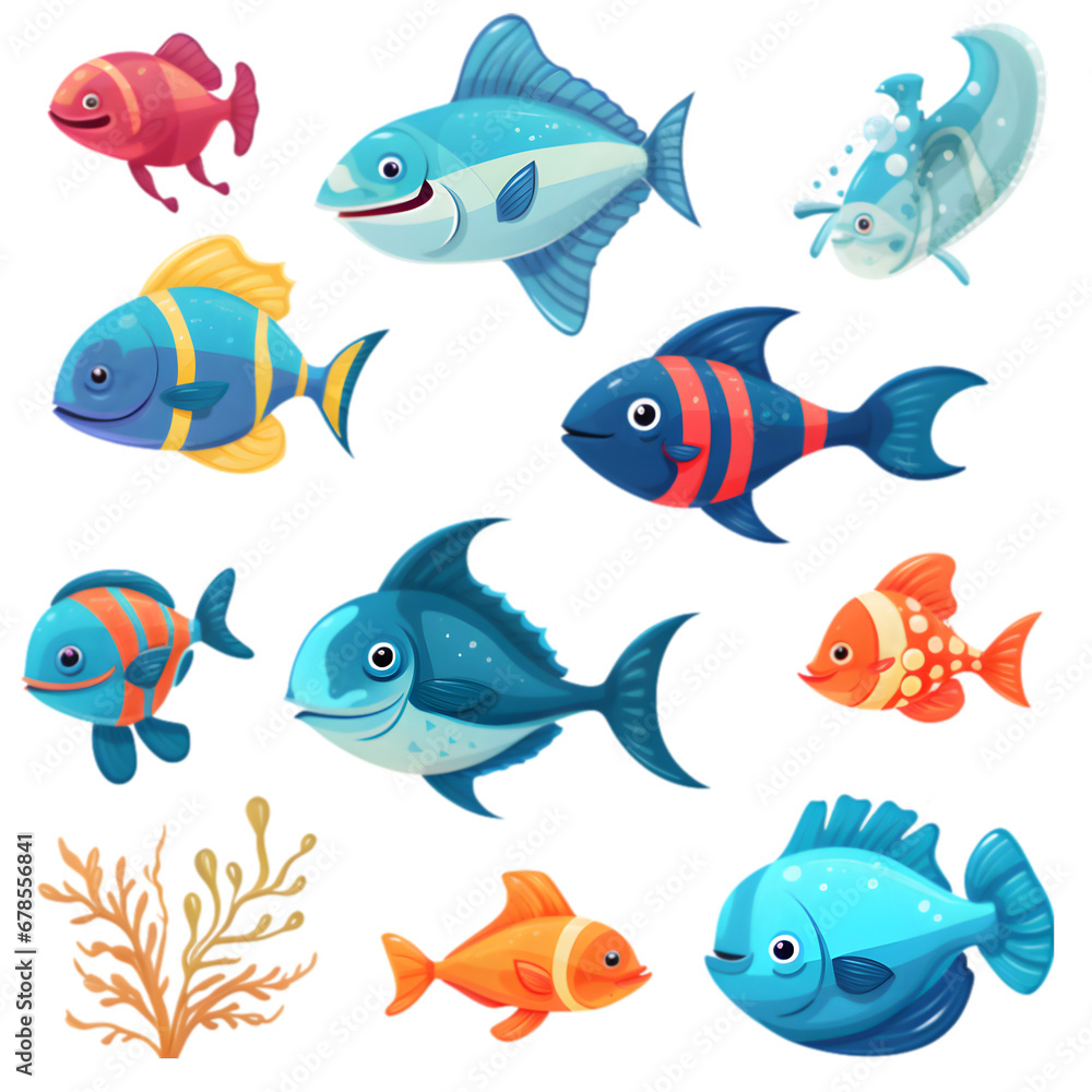 set of fishes set of fishes