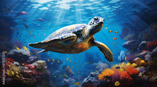 A painting of a turtle © Hassan