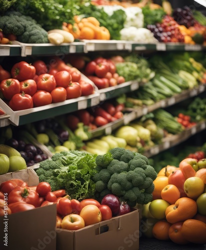 A carton was filled with fresh fruits and vegetables