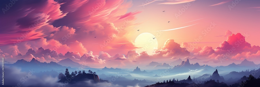 Cloudy Sky Pastel Gradient Color Grungel , Banner Image For Website, Background abstract , Desktop Wallpaper