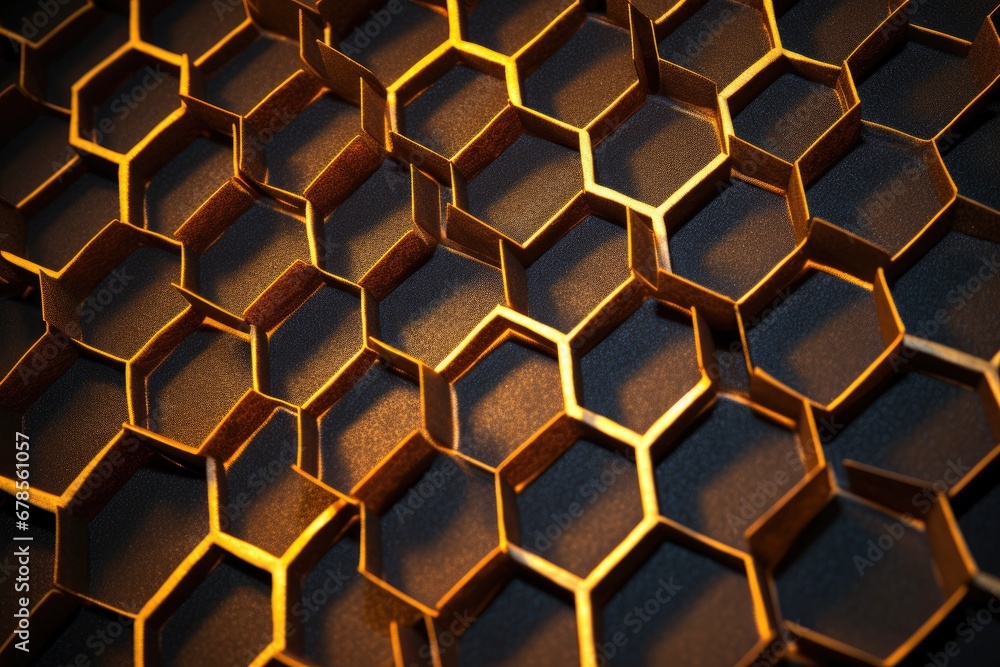 A mesmerizing honeycomb pattern of hexagonal cells each filled with a unique geometric texture creating a visually rich and tactile experience A mesmerizing honeycomb pattern of hexagonal cells each filled with a unique geometric texture creating a visually rich and tactile experience