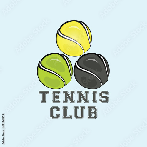tennis ball and racket in vector format photo