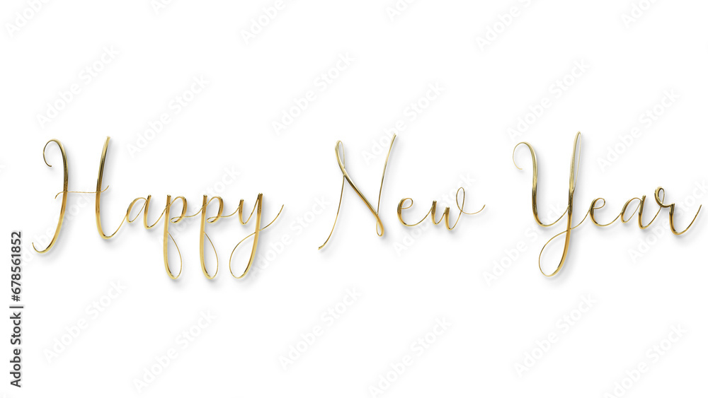 golden happy new year text calligraphy transparent png for posters and banner and also for social media creative golden happy new year text calligraphy transparent png for posters and banner and also for social media creative