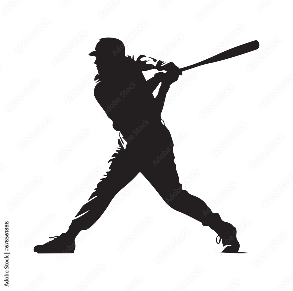 Baseball Players Silhouettes vector . Baseball Players Silhouettes vector .