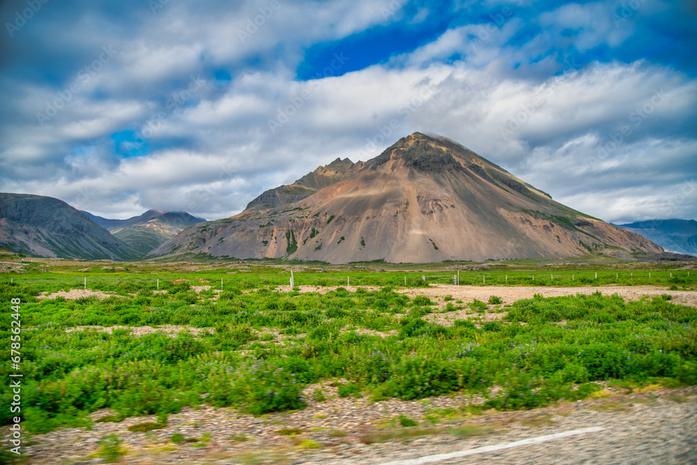 Road across Iceland in summer season
