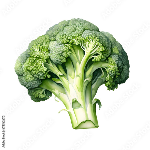 Illustration of a green broccoli isolated on white background