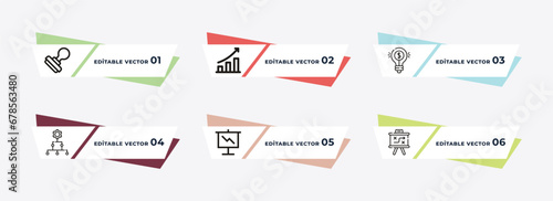 rubber stamp, graphic arrow, ideas to earn money, hierarchical order, graphic panel, tactic outline icons. editable vector from business concept.