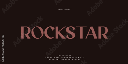 Elegant Font Uppercase Lowercase and Number. Classic Lettering Minimal Fashion Designs. Typography modern Sen Serif fonts regular decorative vintage concept. vector illustration