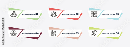 solar energy car, field of view, speech, aeroplane, personal assistant, healthcare outline icons. editable vector from artificial intellegence concept.