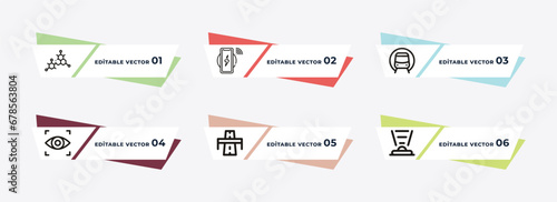 science, wireless charging, train, eye tracking, motorway, infrared outline icons. editable vector from artificial intellegence concept.