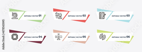 robots, nurse, evaluation, cpu, motion sensor, processing outline icons. editable vector from artificial intellegence concept.