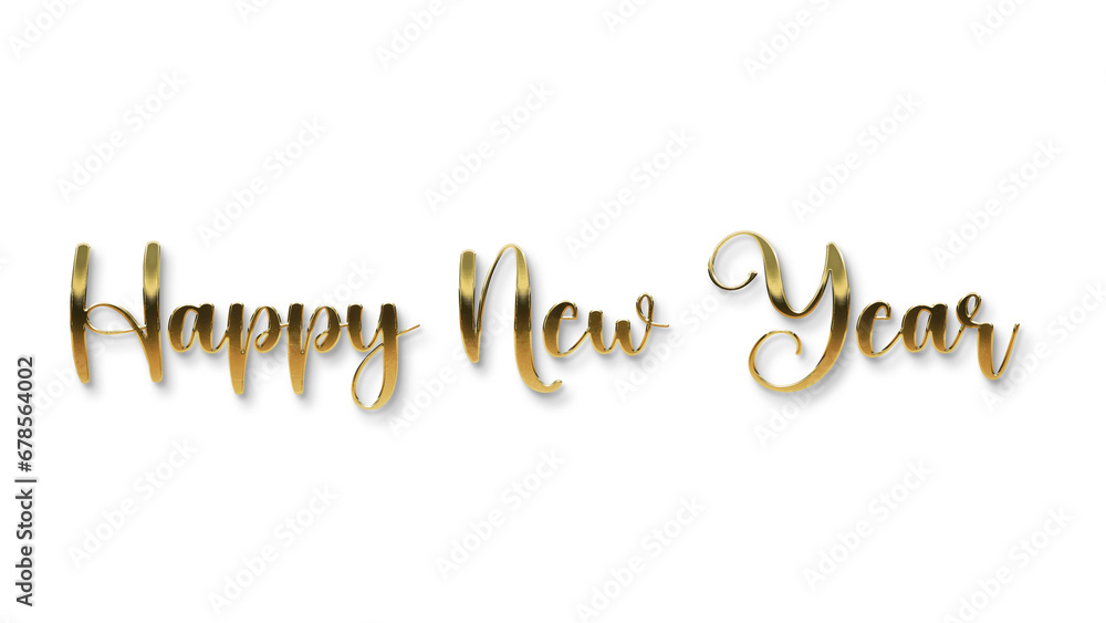 golden happy new year text calligraphy transparent png for posters and banner and also for social media creative golden happy new year text calligraphy transparent png for posters and banner and also for social media creative