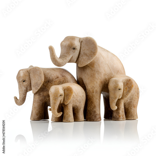 elephants isolated on white