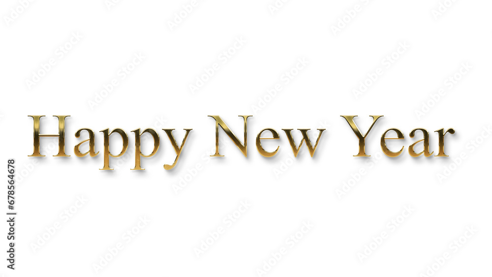 golden happy new year text calligraphy transparent png for posters and banner and also for social media creative