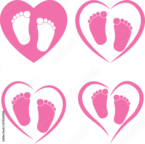 Baby Girl Feet SVG Cut File for Cricut and Silhouette, EPS ,Vector, PNG , JPEG, Zip Folder