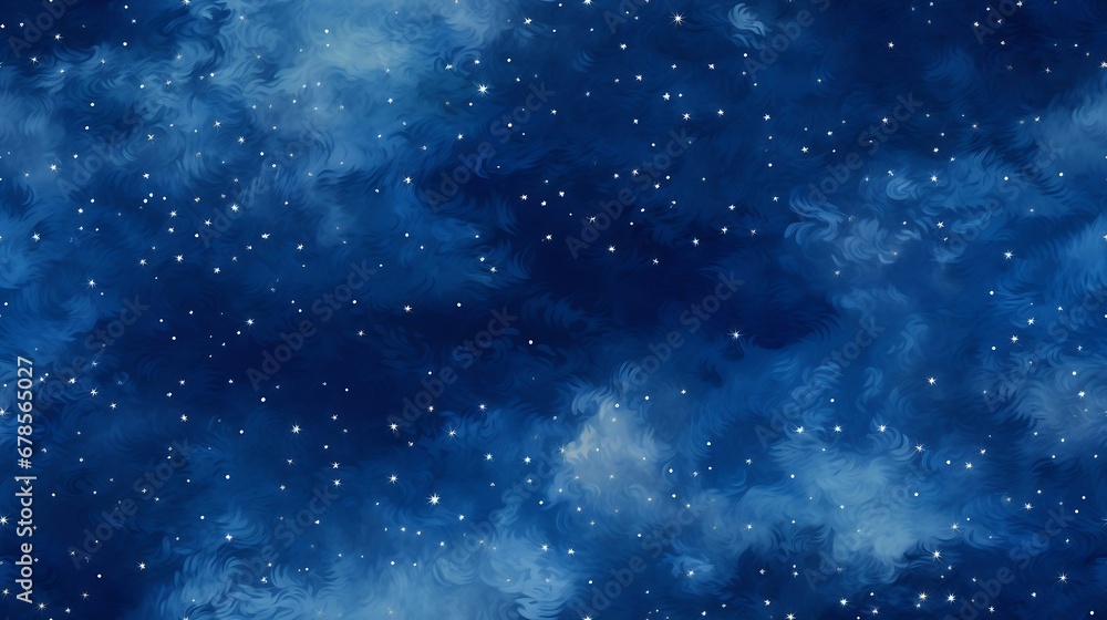 Generative AI : Wallpaper tilable pattern of sky in style of Vicent Van Gogh Starry Night created