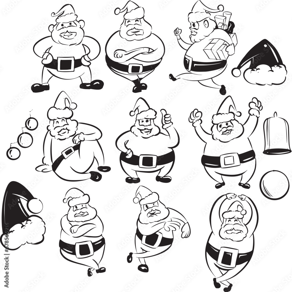 Fototapeta premium santa with few wxpression and pose