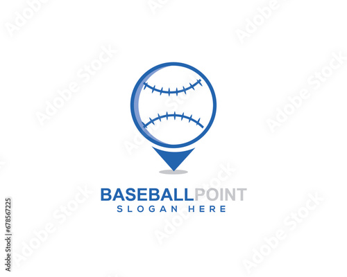 Baseball Ball Location Logo Design Vector. Sport Logo Design Template.
