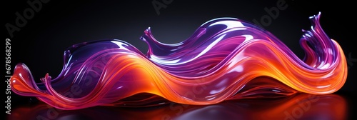 Abstract Curly Elements Neon Led Illumination , Banner Image For Website, Background abstract , Desktop Wallpaper