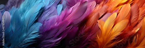 Abstract Feather Rainbow Patchwork Background , Banner Image For Website, Background abstract , Desktop Wallpaper