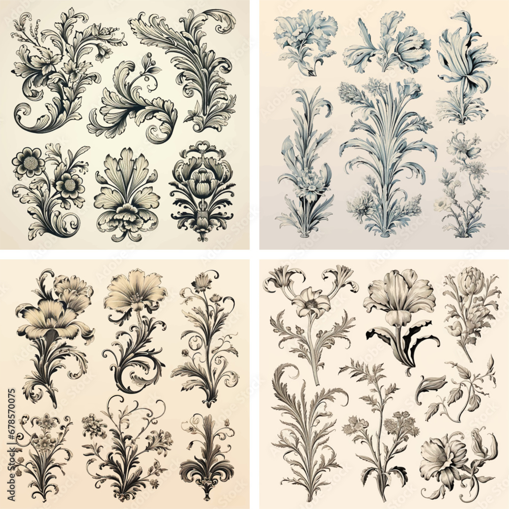 flourish scroll victorian deco swirl typographic certificate calligraphic ornamental ornate invitation  - obrazy, fototapety, plakaty 