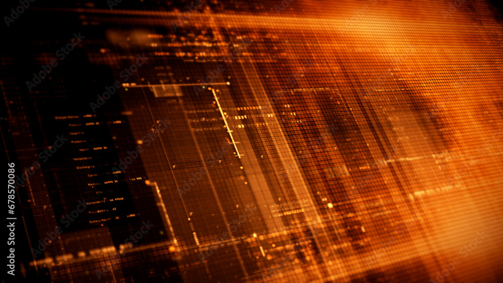 Immersive data matrix simulation UI with cuttingedge digital