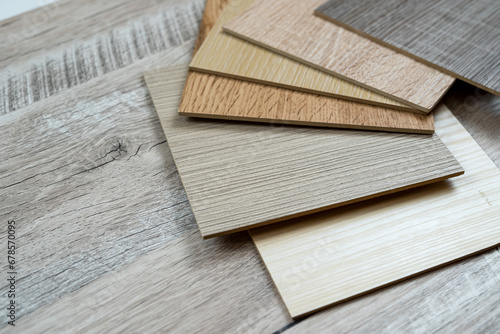 various texture of wooden laminated material samples swatch