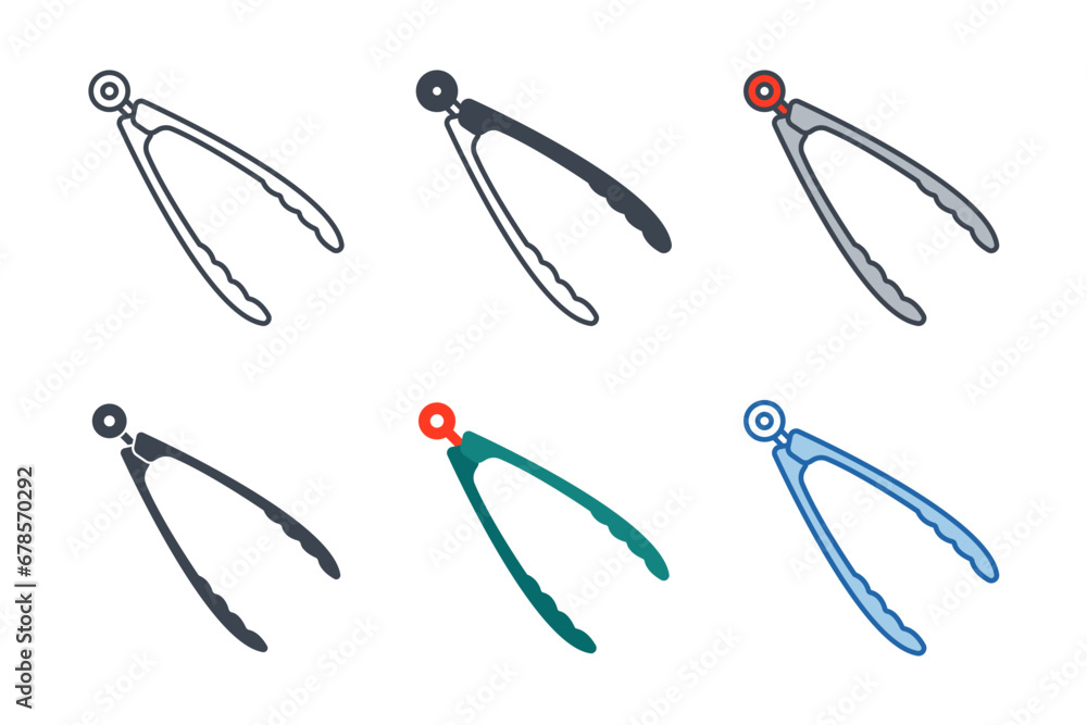 Tong icon collection with different styles. Barbecue kitchen tongs, kitchen cooking tool icon symbol vector illustration isolated on white background Tong icon collection with different styles. Barbecue kitchen tongs, kitchen cooking tool icon symbol vector illustration isolated on white background