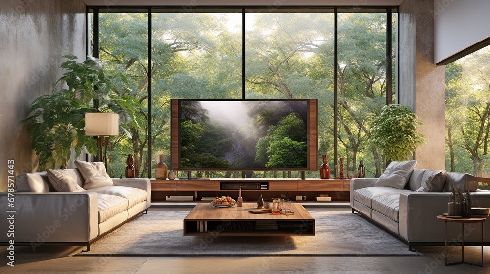 Large TV in living area. sophisticated living area including a large TV. . Large TV in living area. sophisticated living area including a large TV. .