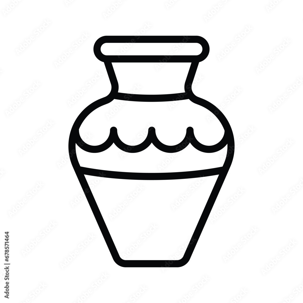 Ceramic vase icon vector on trendy design