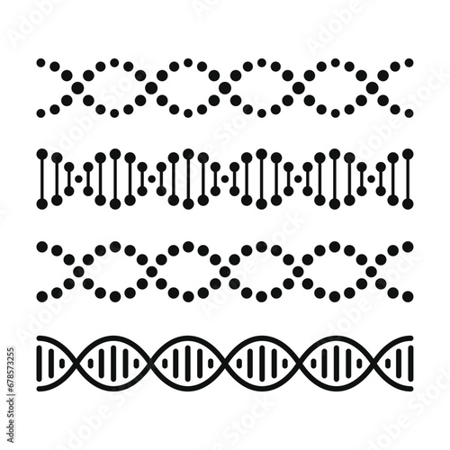 DNA Icons Set on White Background. Vector