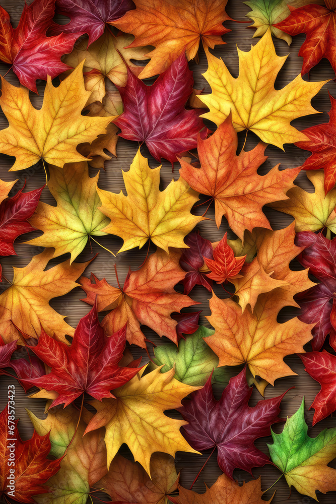 autumn coloured maple leaves, generated by artificial intelligence autumn coloured maple leaves, generated by artificial intelligence