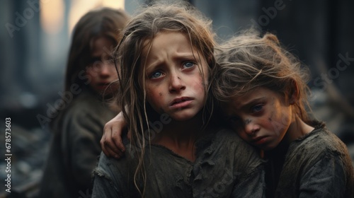 A group of young girls standing next to each other