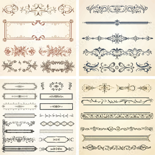 flourish vignette scroll victorian curl swirl typographic certificate calligraphic corner ornamental 
