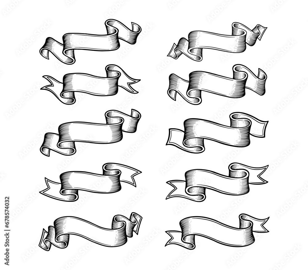 Hand Drawn Ribbon Banner Collection Hand Drawn Ribbon Banner Collection