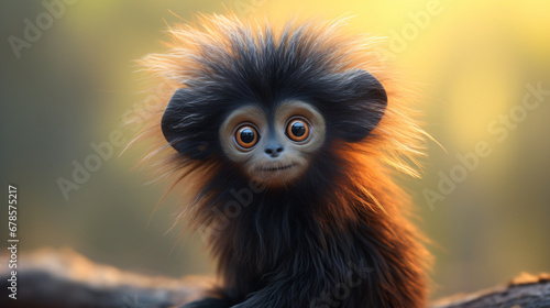 A very cute furry monkey
