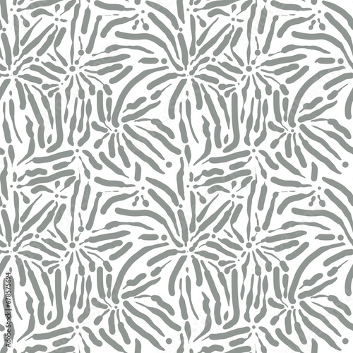 Seamless abstract textured pattern. Simple background grey and white texture. Digital brush strokes background. Lines. Designed for textile fabrics, wrapping paper, background, wallpaper, cover.