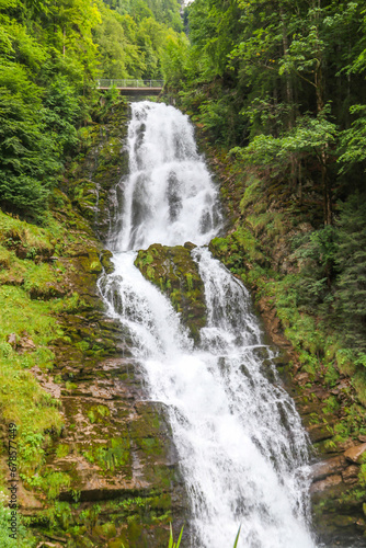Giessbach waterfall flow to Lake Brienz in Brienz, Switzerland