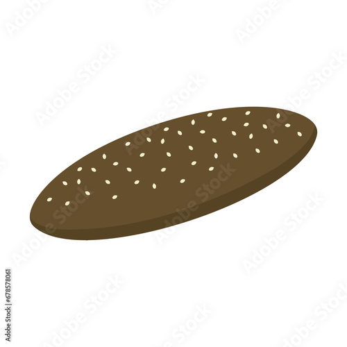 Rye bread, food illustration, eps