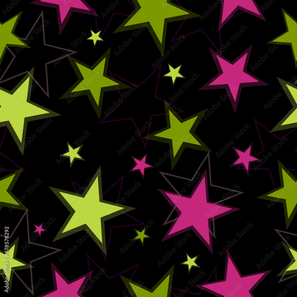 seamless background with bright neon stars seamless background with bright neon stars