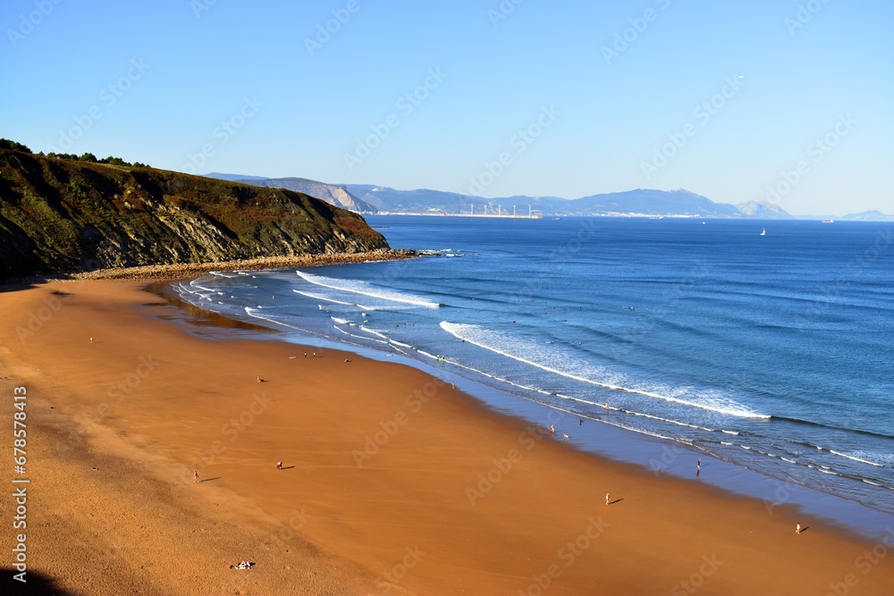 Barinatxe beach on the coast of Bizkaia. Basque Country. Spain