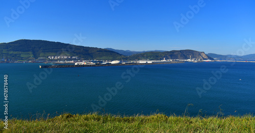 Port of Bilbao seen from Getxo. Basque Country. Spain