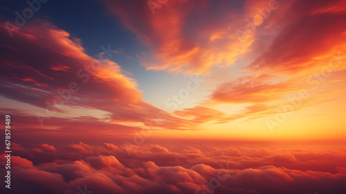 A close-up photograph of a stunning sunset casting warm, earthy tones across the sky, ideal for capturing the beauty of natural color gradients. © CanvasPixelDreams