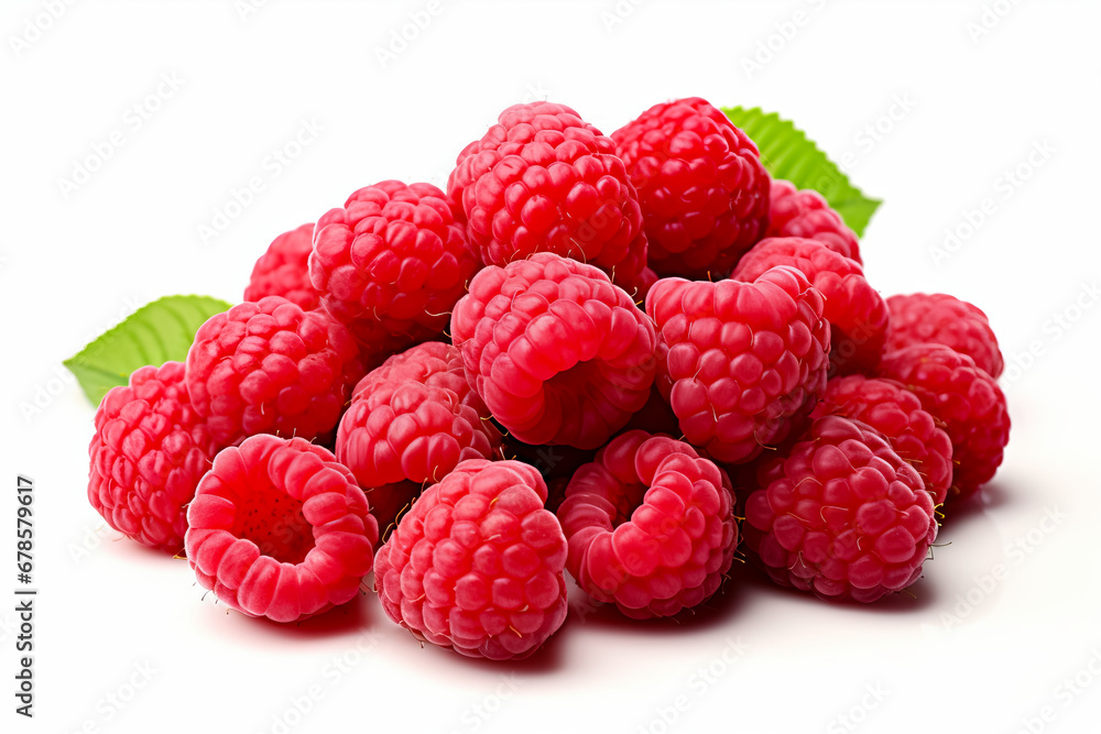 fresh raspberries isolated on white background. organic food fresh raspberries isolated on white background. organic food