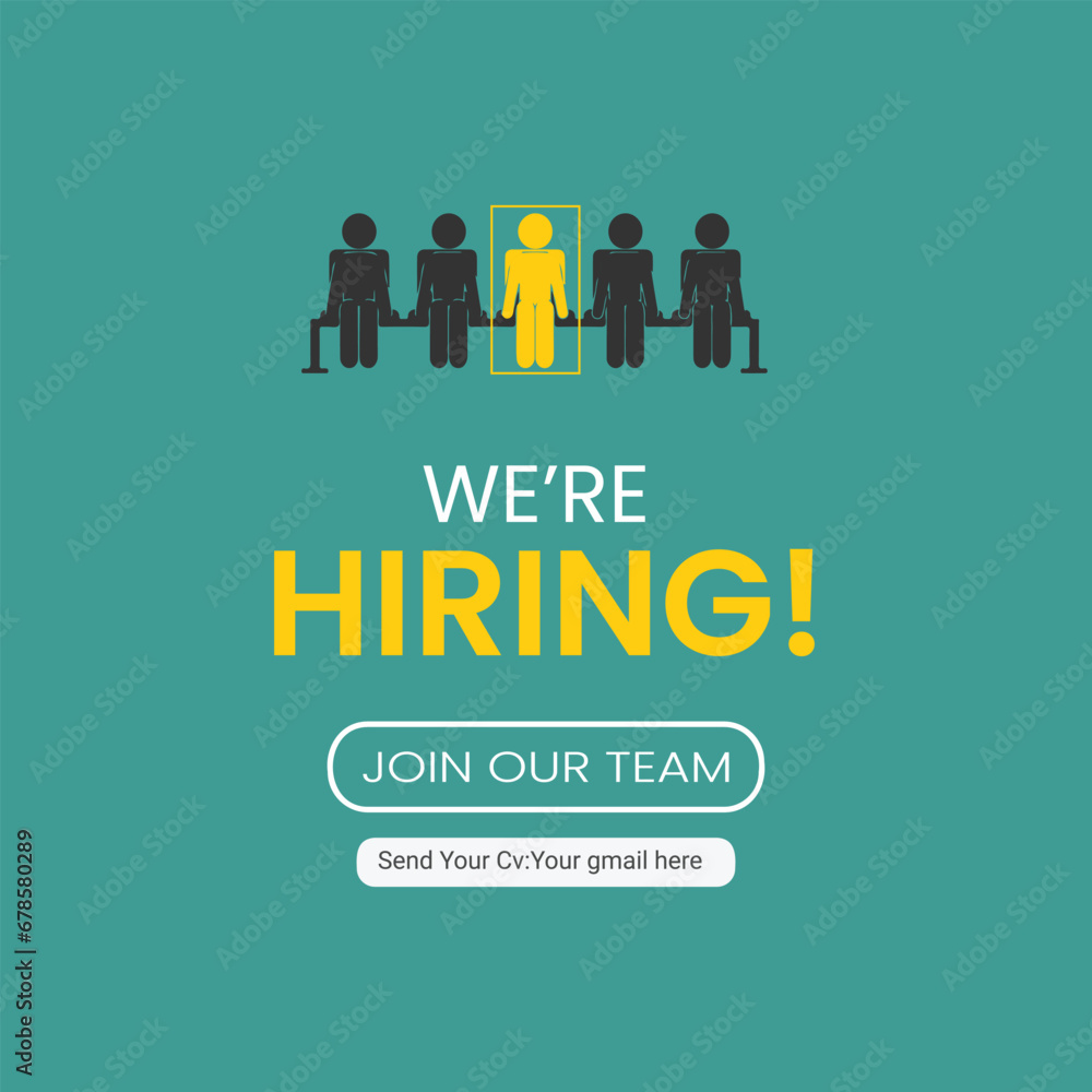 Hiring recruitment open vacancy design , We are hiring join to team announcement creative design. 3D Illustration Hiring recruitment open vacancy design , We are hiring join to team announcement creative design. 3D Illustration