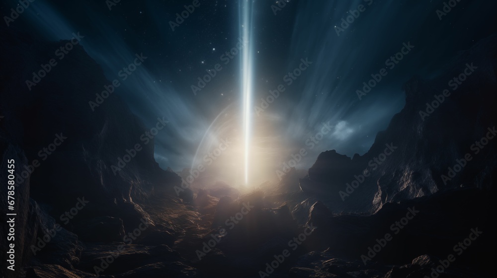 An image of multiple flares and cascading reflections of light.