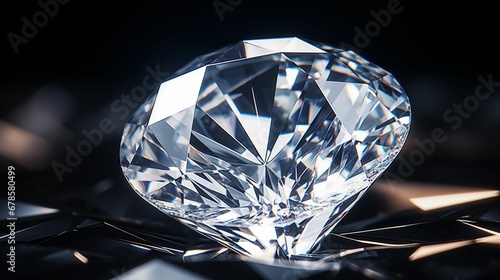 An image of the shine of a large brilliant diamond.