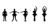 ballet poses silhouettes set 