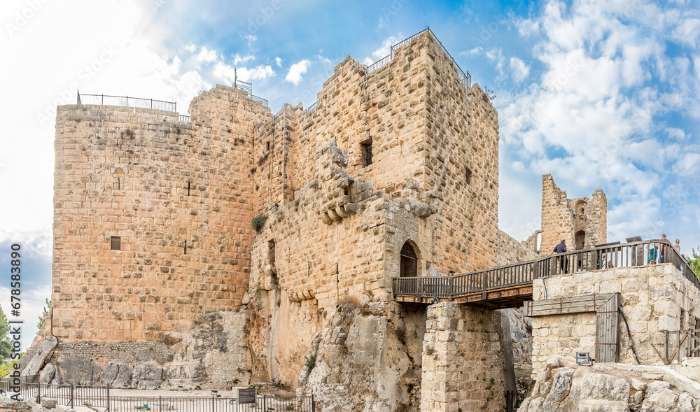 View at the ruins of Arabic Fort Ajloun - Jordan