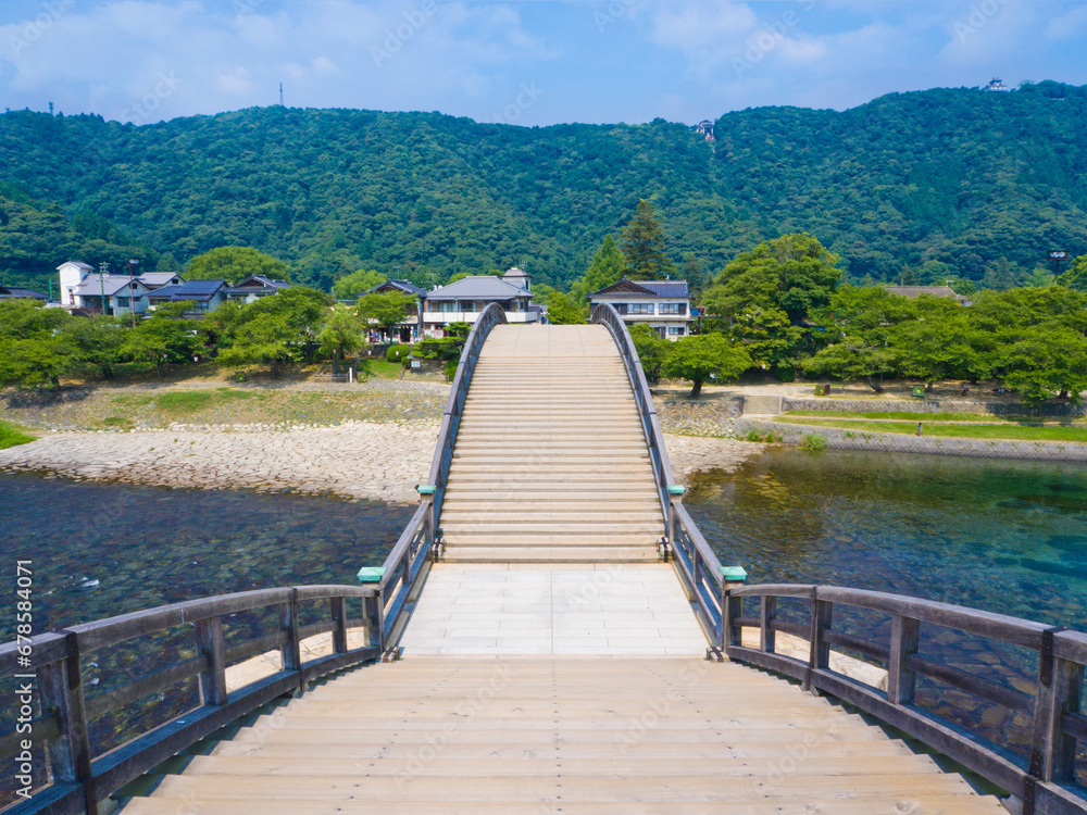 Kintaikyo Bridge in Iwakuni town, Yamaguchi Prefecture, Japan.